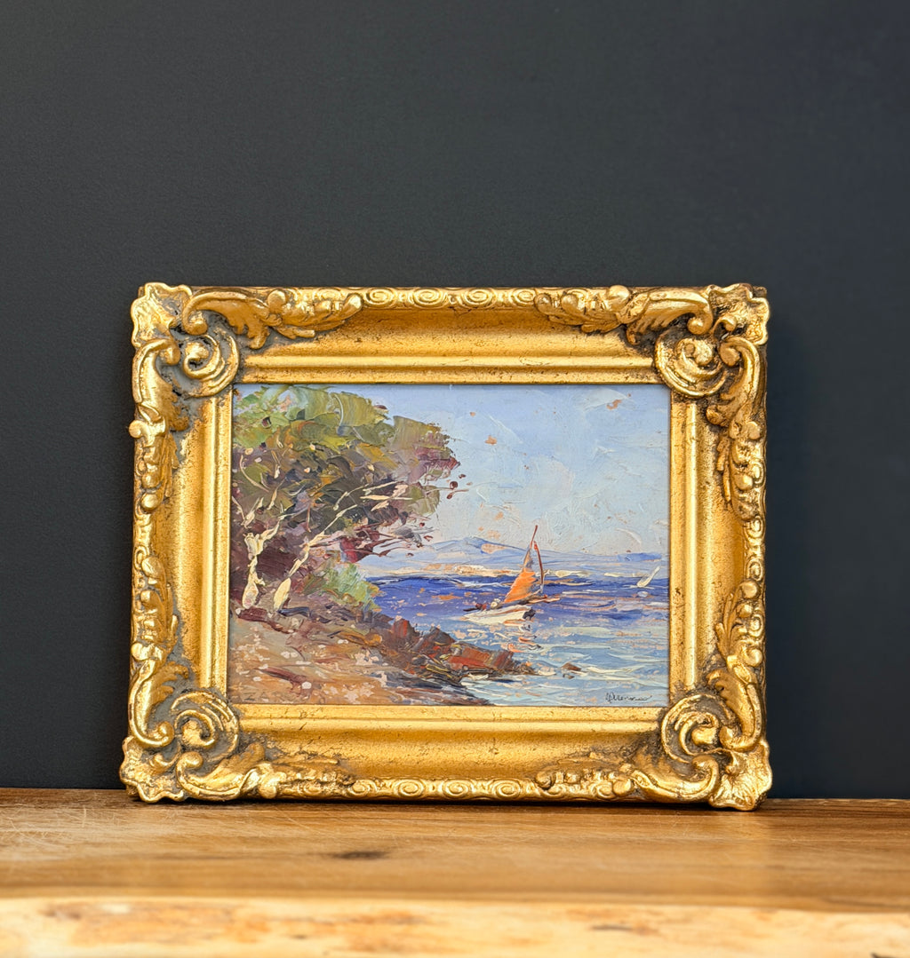 18th Century Original French Oil Painting - Voyage à l’Horizon