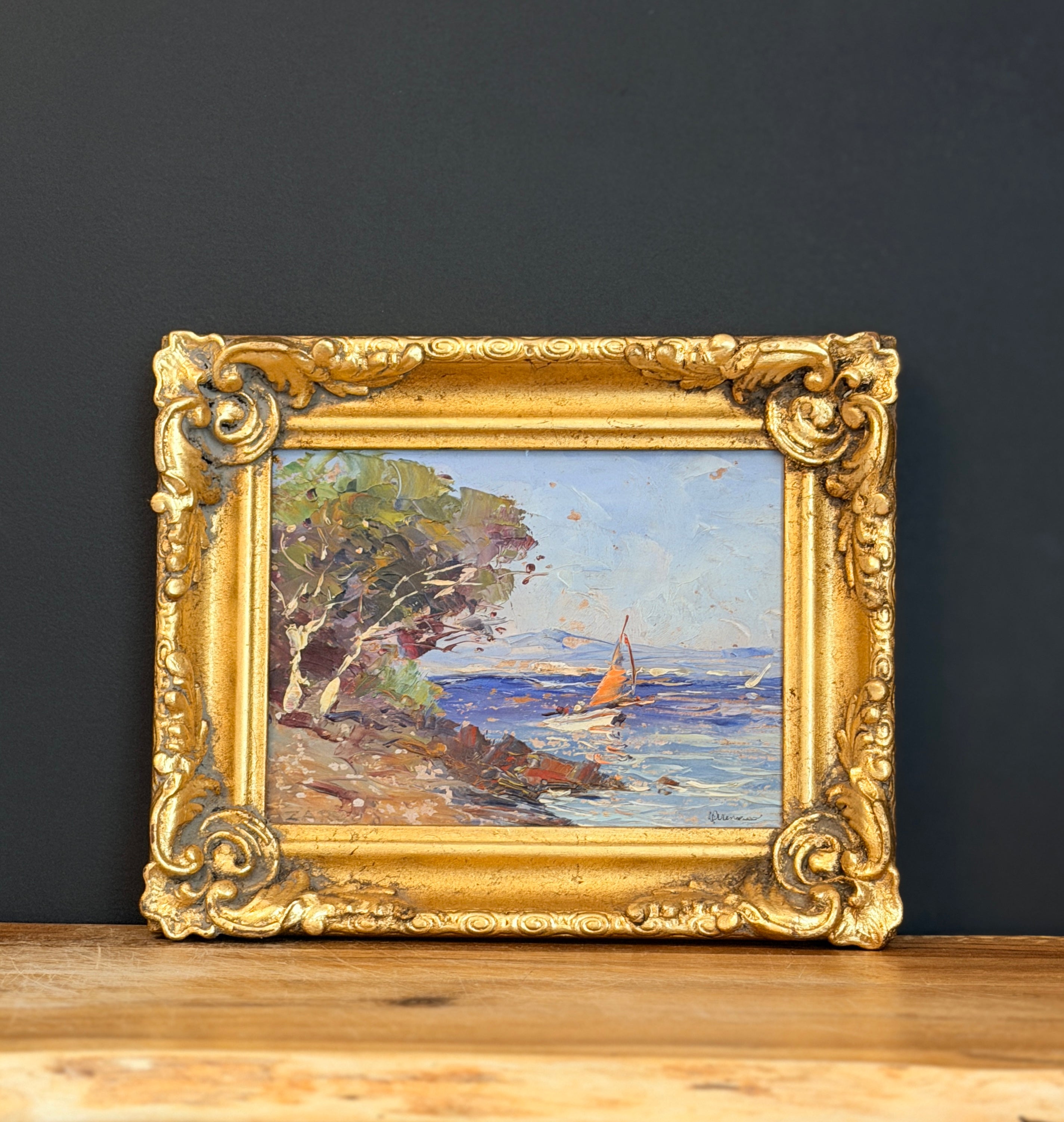 18th Century Original French Oil Painting - Voyage à l’Horizon