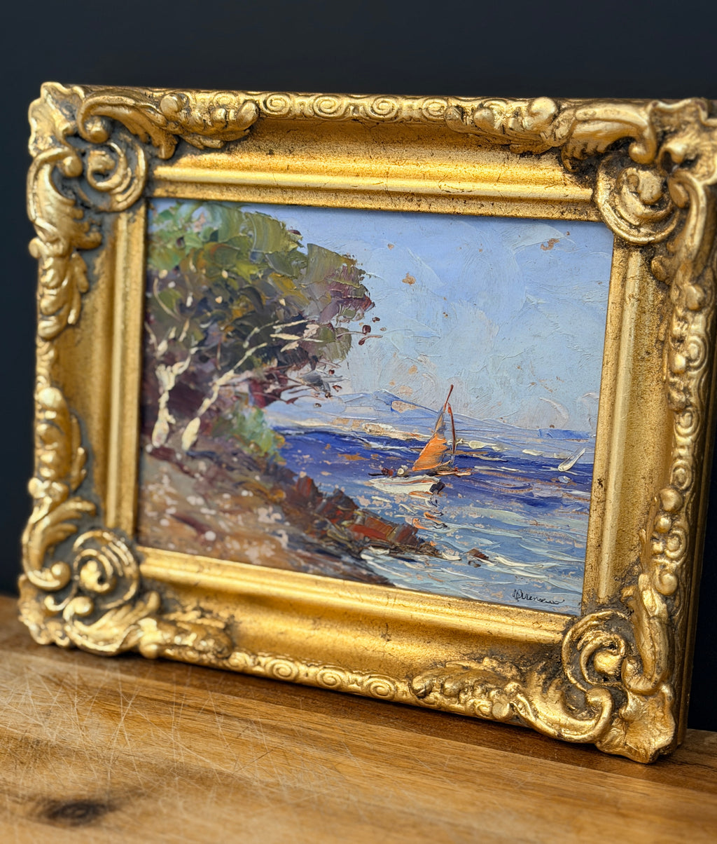 18th Century Original French Oil Painting - Voyage à l’Horizon