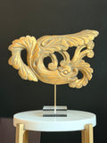 Golden Swan Sculpture with Lucite Stand