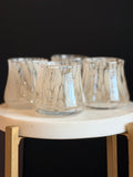 Ashley Childers Hamish Glassware - Set of 4 - Clear Seeded, Opal Dots